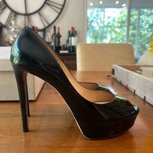 Jimmy Choo Glossy Black Platform Heels